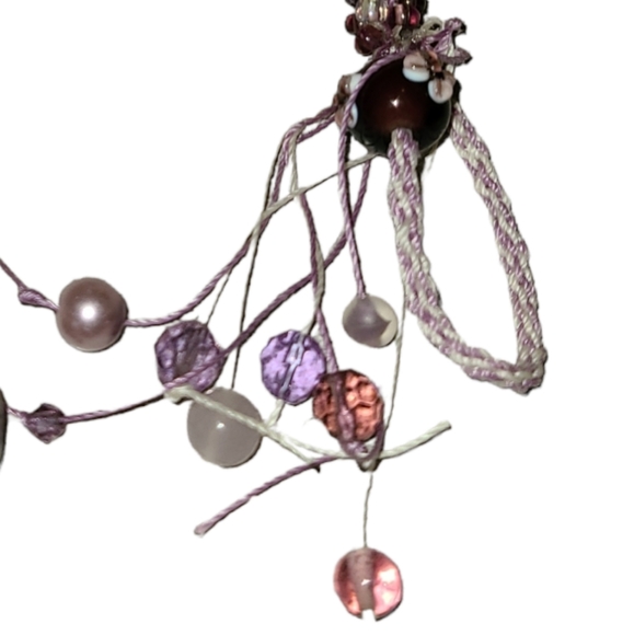 Handmade Beaded Necklace with Heart Love Pendant 16" - Picture 4 of 5